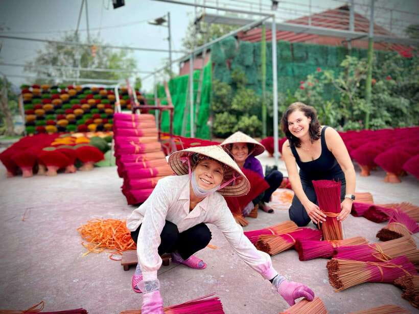 Hanoi: Incense Village, Hat-Making & Lacquer Art Full-Day - The Craft of Conical Hat Making in Chuong Village