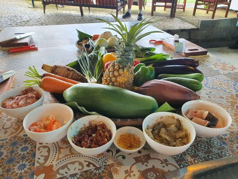 Hoi An Cooking Class With Market and Bamboo Basket Boat Tour - The Lunch Experience