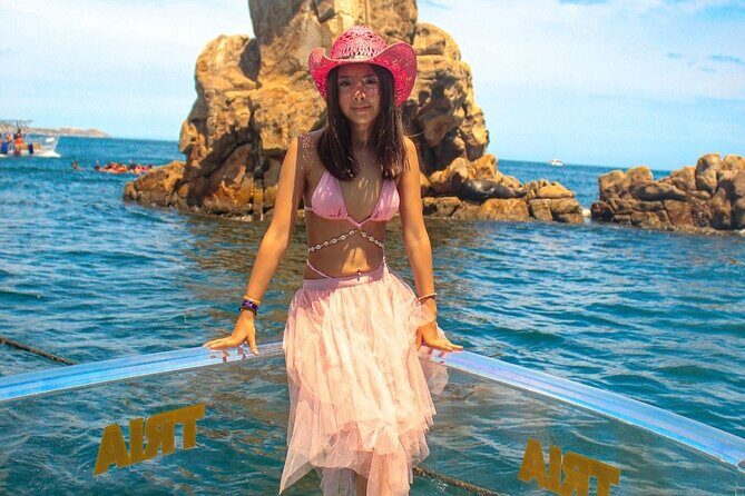 Instagrammable Glass-bottom boat trip in Los Cabos Bay - The Sum Up