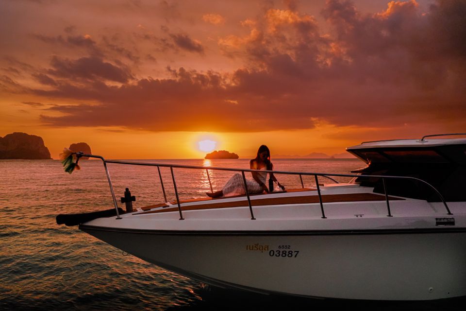 Krabi: Private 4 Islands & Sunset Dinner Luxury Speedboat - Key Points