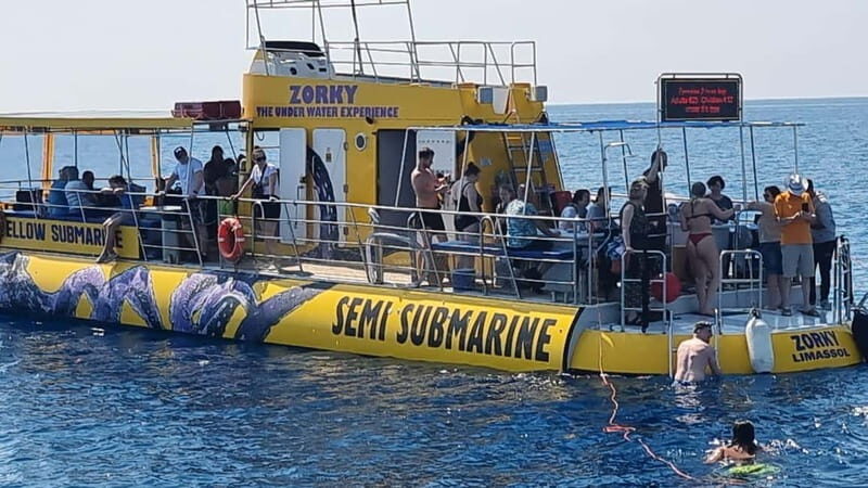 Larnaca: Yellow Submarine Mini Cruise with a Swim Stop - The Swim & Snorkel Stop