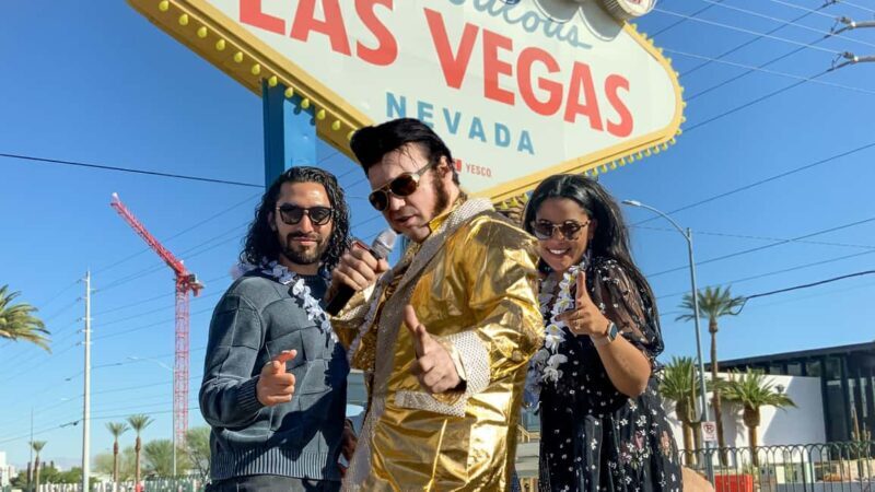 Las Vegas: Gold Elvis Vow Renewal or Wedding at Welcome Sign - The Ceremony: Heartfelt, Humorous, and Personalized
