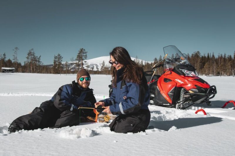 Levi: Snowmobile Safari with Ice Fishing and Outdoor Lunch - Ice Fishing in the Arctic Depths