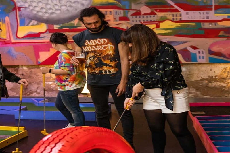 Lisbon: 18-Hole Indoor Minigolf Ticket with Bar Area - Key Points