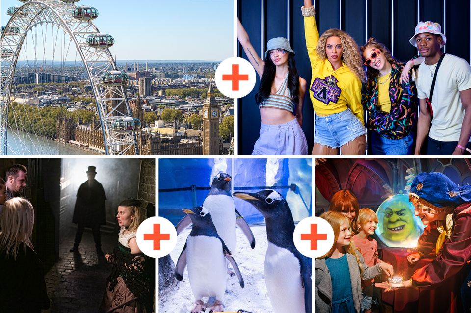 London: 5 Top Attractions Pass With Madame Tussauds - Booking and Usage Tips