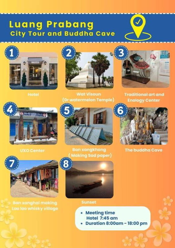 Luang Prabang traditional culture + cave + sunset +(Ticket) - Sunset Cruise: A Relaxing End