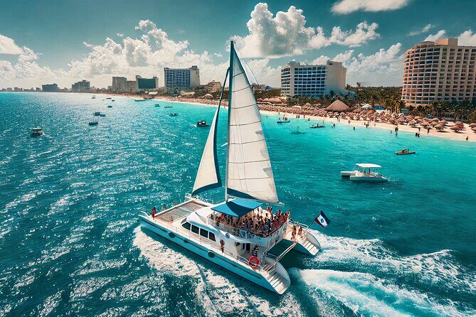 Luxury Catamaran to Isla Mujeres, Snorkeling, Buffet and Ice Bar - Key Points