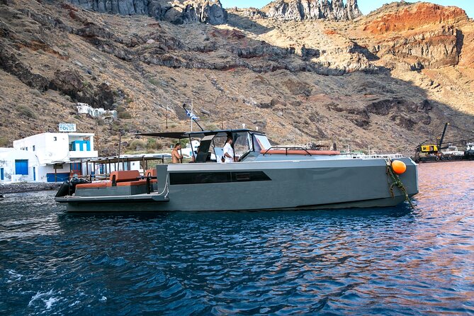 Luxury Private Power Catamaran Tour in Santorini - Relaxation and Snorkeling
