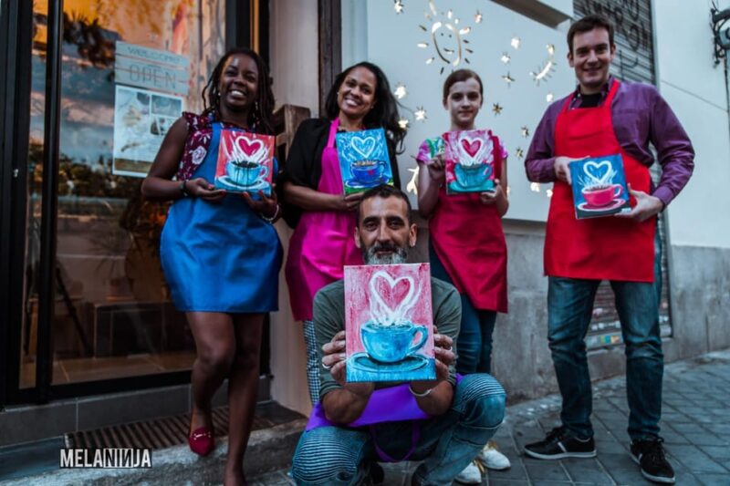 Madrid: Sip&Paint Workshop - Refreshing Beverages