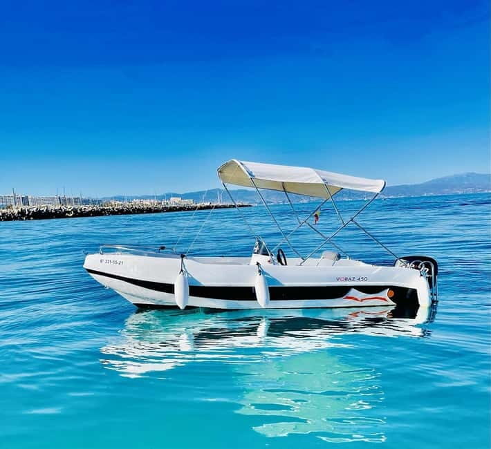 Malaga: 6-Seater Speedboat License-free Boat Rental - Key Points
