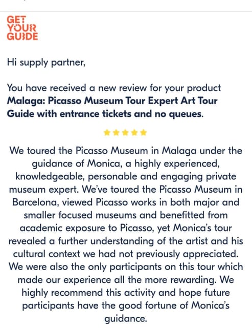 Malaga: Discovering the Picasso Museum With Your Expert Art Tour Guide - Traveler Reviews and Experiences