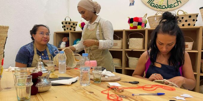 Marrakech Medina Basket Embroidery Workshop - Personalize Your Handcrafted Souvenir