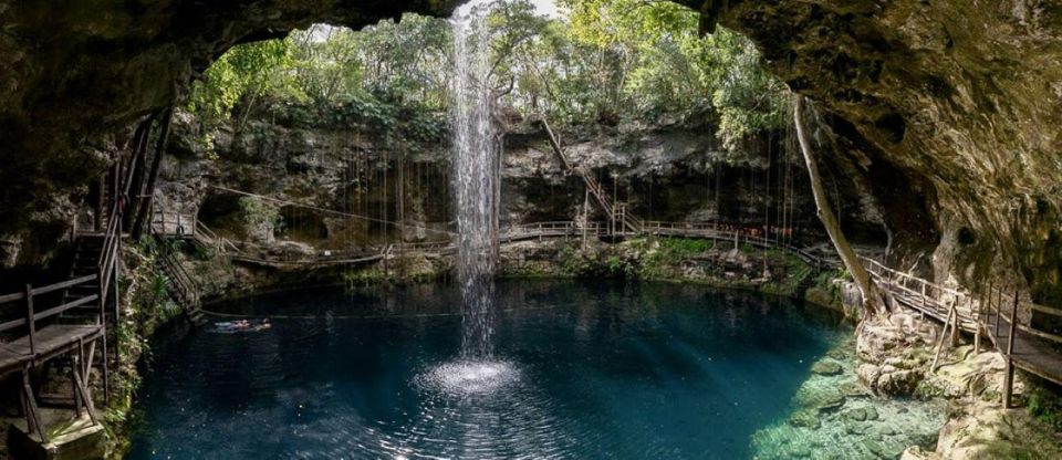 Merida: Ek Balam & Cenote Experience - Descending Into Xcanché Cenote