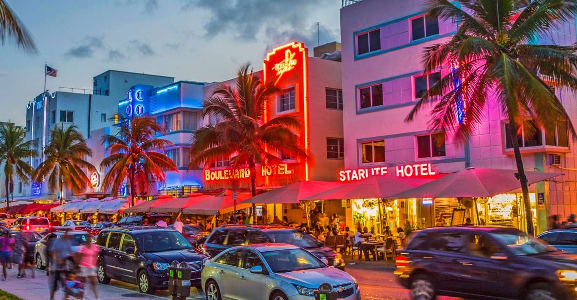 Miami: Sightseeing Open-Top Night Bus Tour With Live Guide - Itinerary and Route
