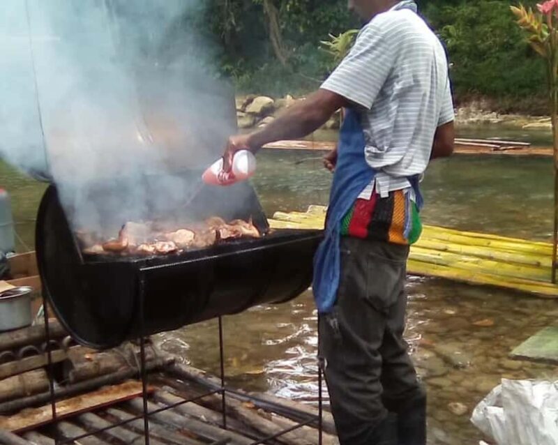 Montego Bay Bamboo River Rafting, Lunch, & Foot Massage - The Highlight: Lunch from Jerkie Pon the River  