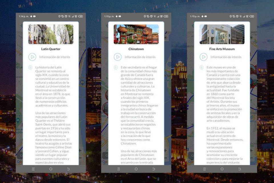 Montreal Self-Guided Tour App - Multilingual Audioguide - Accessibility and Validity