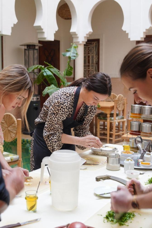 Moroccan Cooking Class in Marrakech With Berber Chef - Preparing in the Traditional Riad