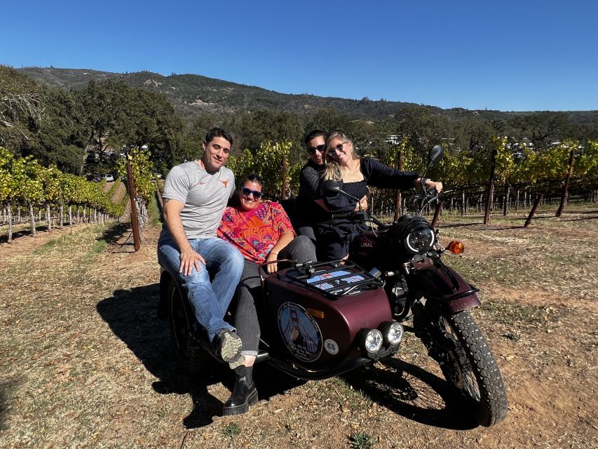 Napa Valley: Napa Valley Guided Sidecar Tour With 3 Wineries - Experience Details