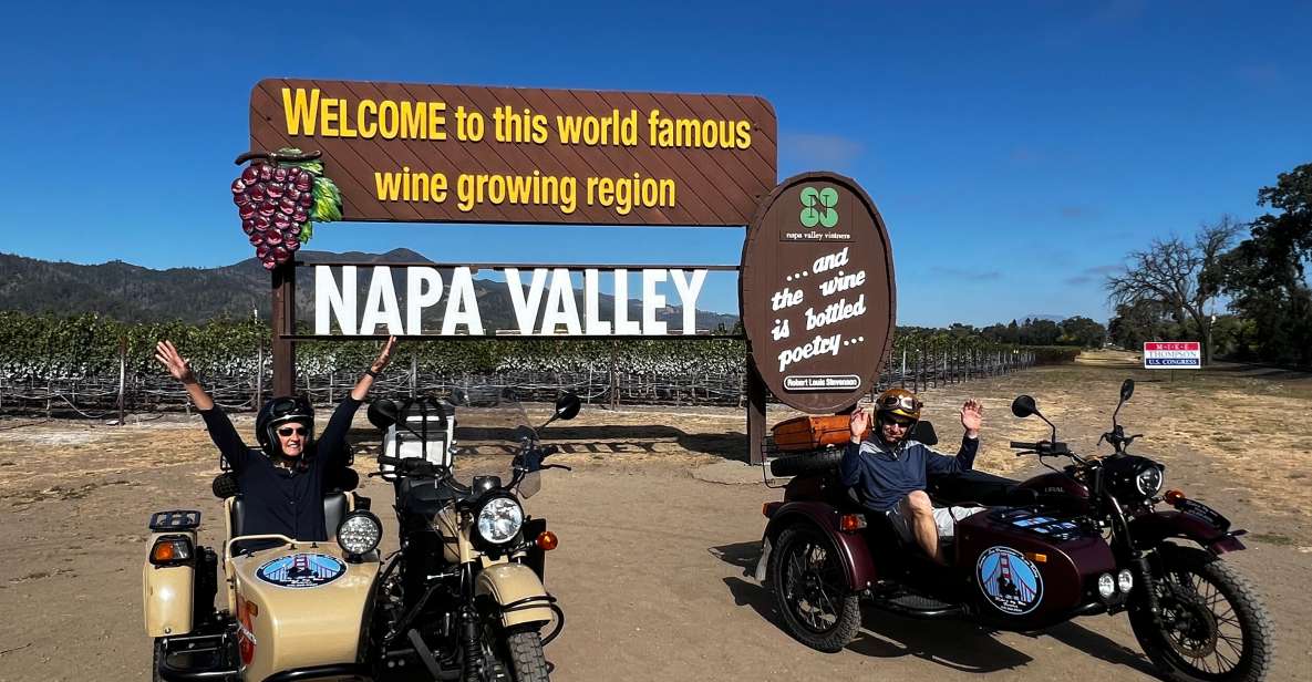 Napa Valley: Napa Valley Guided Sidecar Tour With 3 Wineries - Authentic Winery Experiences
