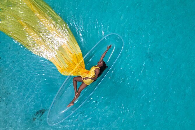 Nassau Clear Kayak Drone Photoshoot- Floating Dress - The Experience in Detail