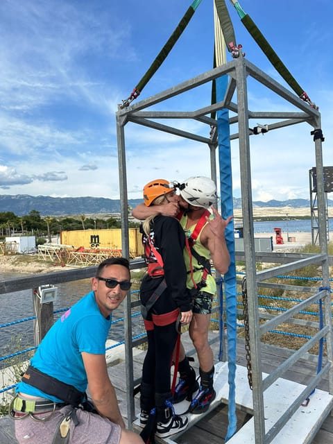 Novalja: Zrce Beach Tandem Bungee Jumping Experience - Arriving and Getting Ready
