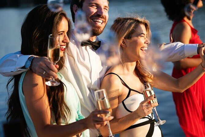 NYC Sunset Cruise with Statue Views Live Comedy and DJ on Hudson - Key Points