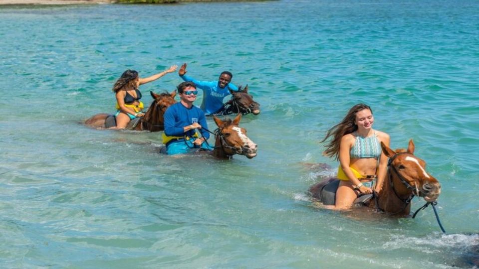 Ocho Rio: Dunns River Falls, Rafting, Horses & Ziplines Tour - Horseback Ride N Swim Tour