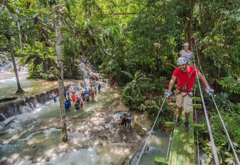 Ocho Rios: Dunns River Climb & Zipline Over The Falls - Key Points