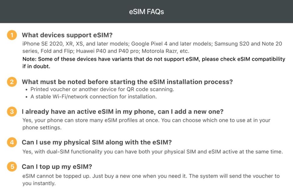 Ottawa: Canada & USA 5G Esim Roaming - Compatible Device Requirements
