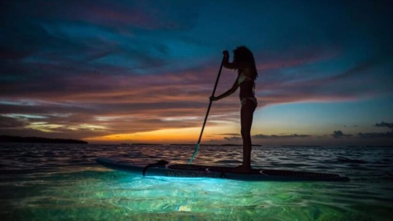 Paddle Surf with Led lights at sunset in Menorca - Key Points