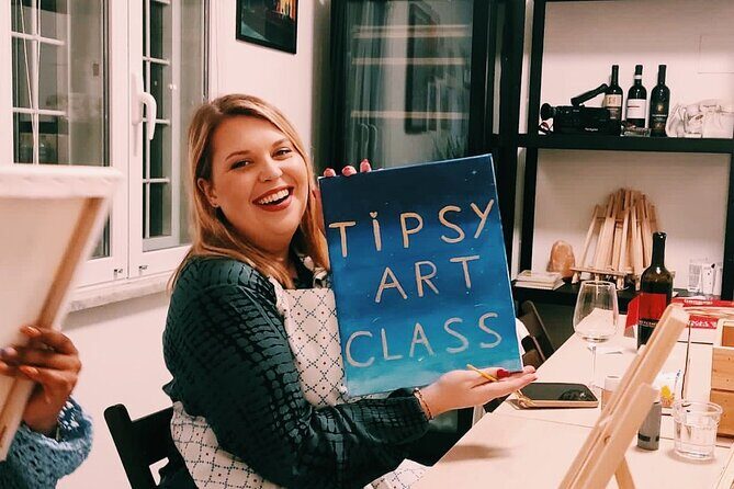 Paint and Free Flowing Wine Art Class in Rome - Key Points