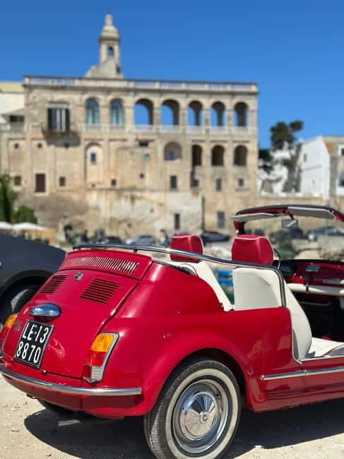 Polignano a Mare: coast & countryside Vintage tour by Fiat 500 SPIAGGINA - Discovering Polignano a Mare in Style  