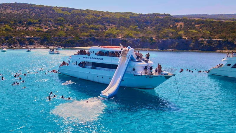 Polis: Paphos & Blue Lagoon Boat Cruise with Waterslide - Key Points