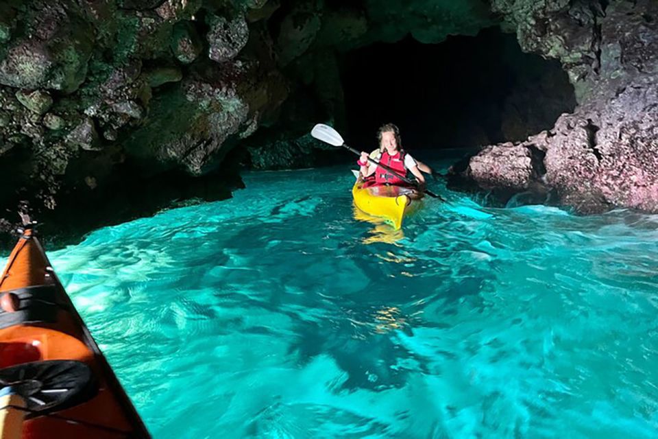 Porto Selvaggio Kayak Tour + Cliff Diving + Cold Springs - Taking in Cold Springs