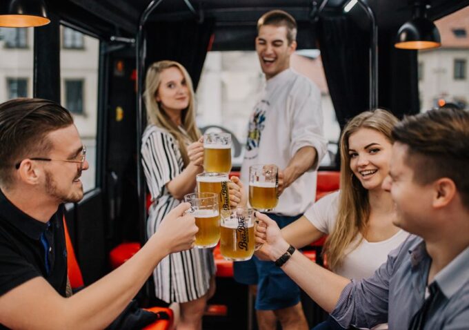 Prague: Airport Transfer Beer Party Bus With Unlimited Beer - Meeting Point