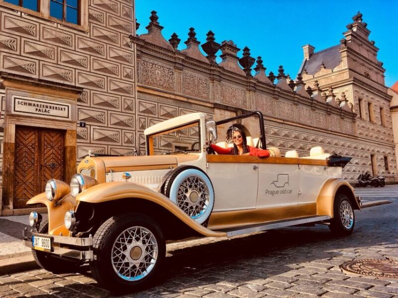 Prague: Fairytale Karlstejn Castle in Retro-Style Car - Dress Code and Restrictions
