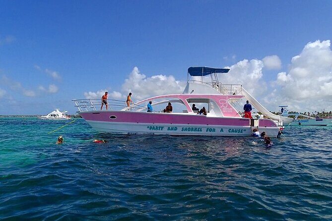 Private Party Boat with Slide and chicken skewers at Punta Cana - Key Points