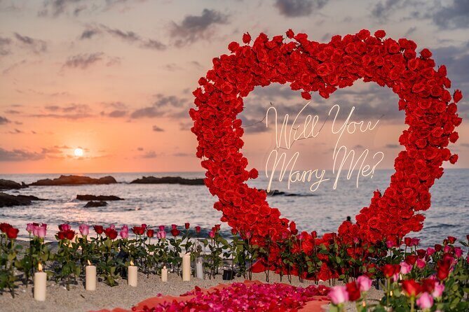 Private Photoshoot Giant Heart with Roses - Key Points