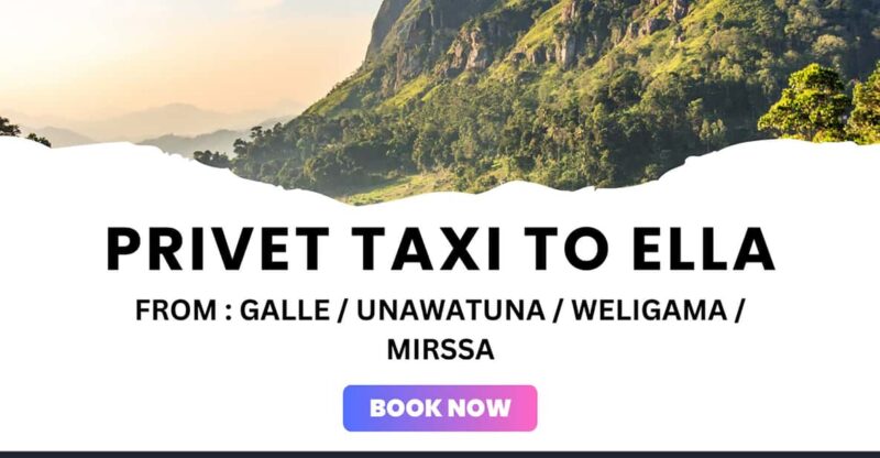 Private Taxi To Ella From Weligama & Mirissa - Inclusions and Amenities