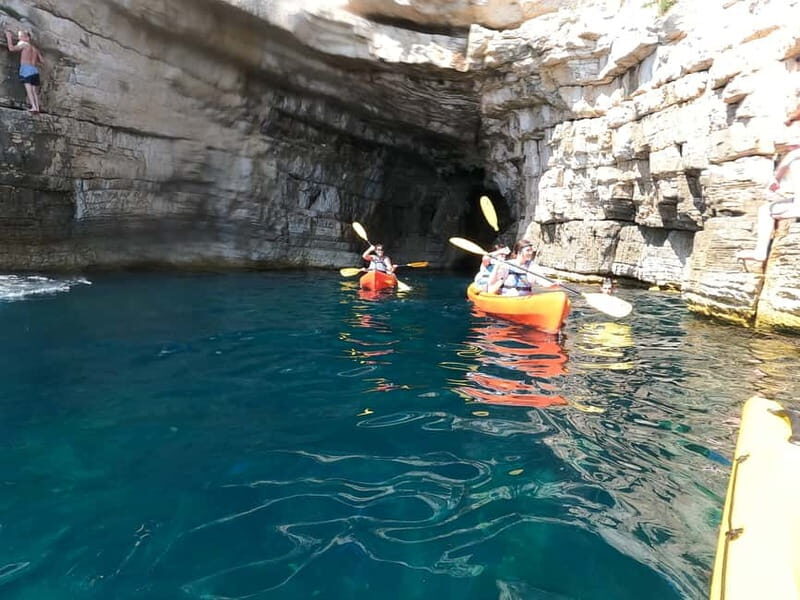 Pula:Kayak Tour-Cliff jumping,snorkeling&free GoPro pictures - Exploring the Pula Kayak Tour: Cliff Jumping, Snorkeling, and Seaside Secrets