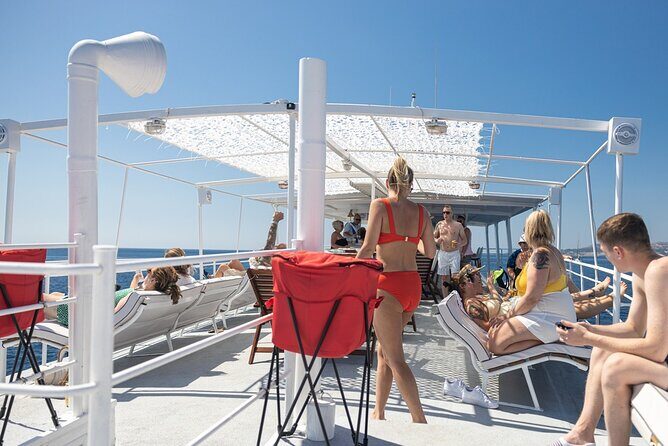 Rhodes Bay to Bay Swim Cruise-Greek Buffet w/wine included - Frequently Asked Questions