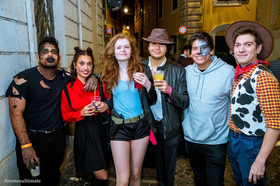 Rome: Halloween Pub Crawl With Open Bar and Pizza - Ask Away