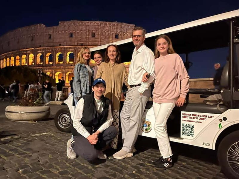 Rome: Private Golf Cart Tour by night 2 hours with Aperitivo - A Scenic and Relaxing Way to See Rome