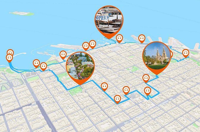 San Francisco Audio Guided Walking Tour 3h15 and 22 reviews - FAQ
