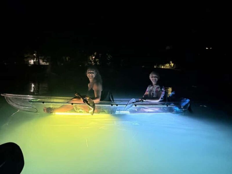 San Marcos: Sunset Clear Kayak Eco Tour with Glow Lights - Key Points