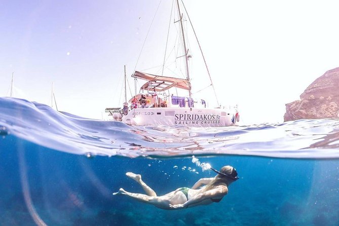 Santorini Classic Catamaran Cruise With Meal Drinks and Transfers - Frequently Asked Questions