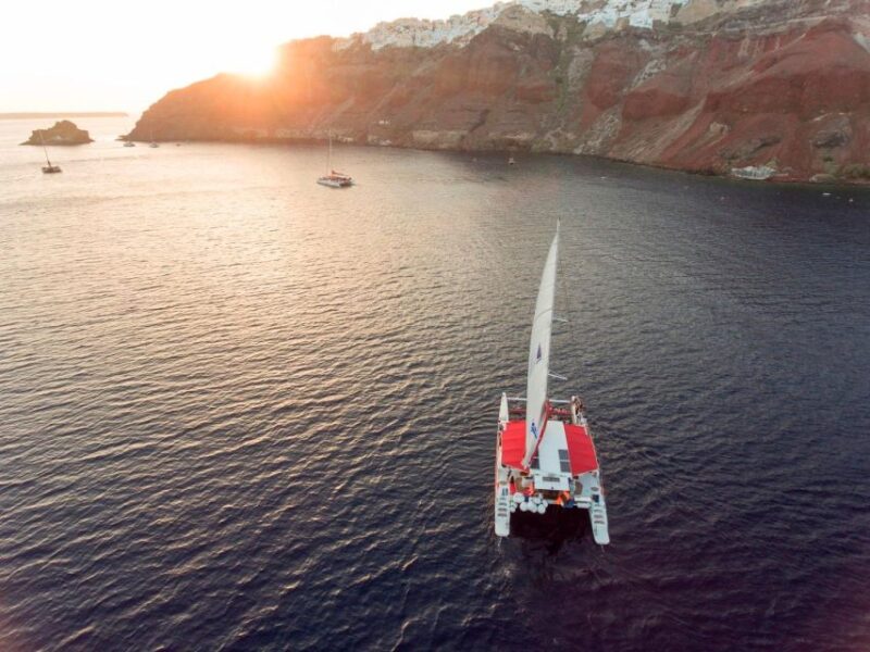 Santorini: Cruise Catamaran With BBQ & Drinks Day or Sunset - Pickup and Dropoff