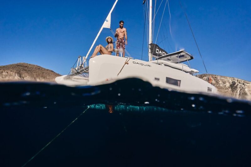 Santorini: Day Luxury Catamaran Cruise with Meal & Drinks - FAQs  