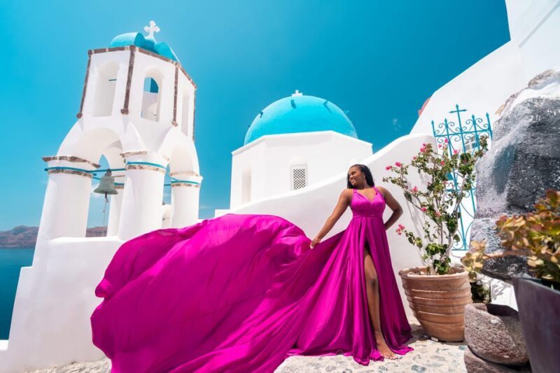Santorini Flying Dress Photoshoot - Key Points