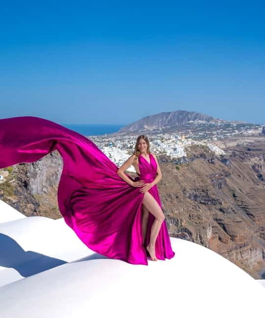 Santorini: Flying Dress Photoshoot with Edited Photos - A Detailed Look at the Santorini Flying Dress Photoshoot